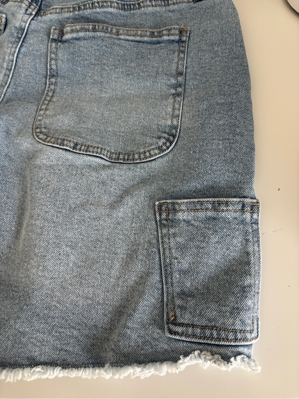 Women’s Light Blue Denim Cutoff long Shorts - Picture 4 of 4